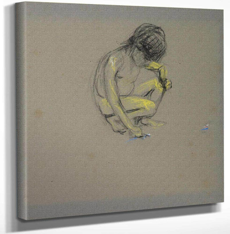 18" x 24" / Canvas Wrap Crouching Boy By Alice Pike Barney Fine Art Print