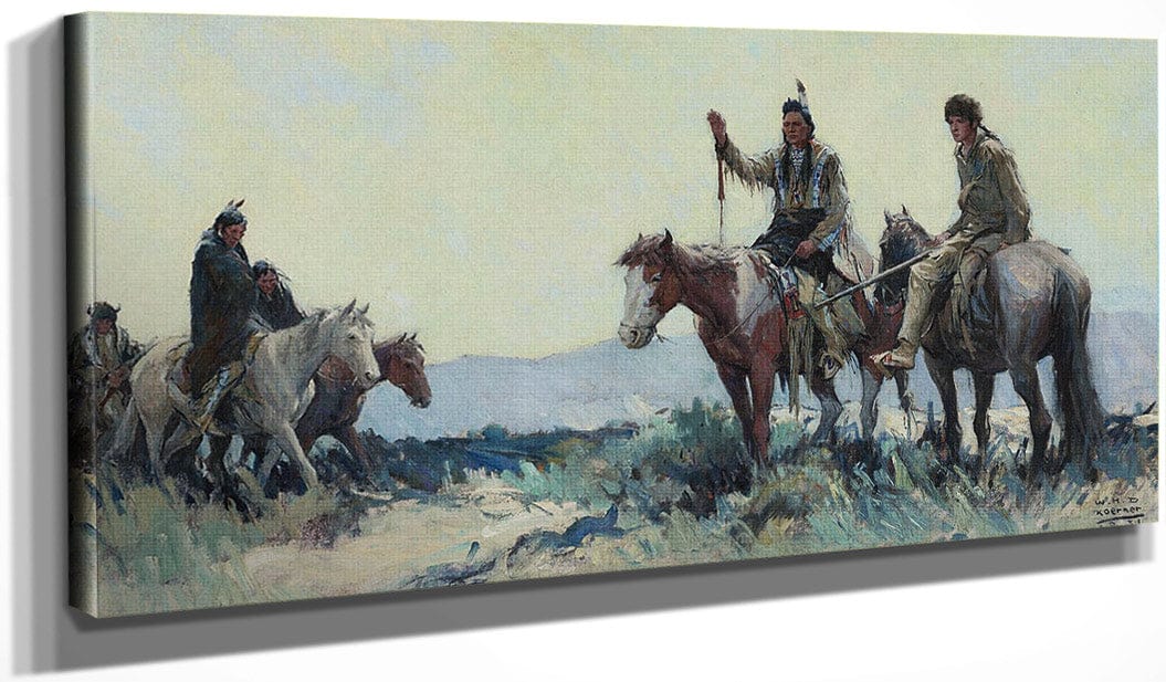 18" x 24" / Canvas Wrap Crow Hand Of Recognition By William Henry Dethlef Koerner Fine Art Print