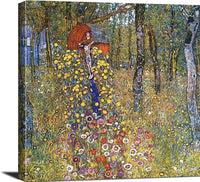 18" x 24" / Canvas Wrap Farm Garden With Crucifix Painting Gustav Klimt Canvas Art Fine Art Print