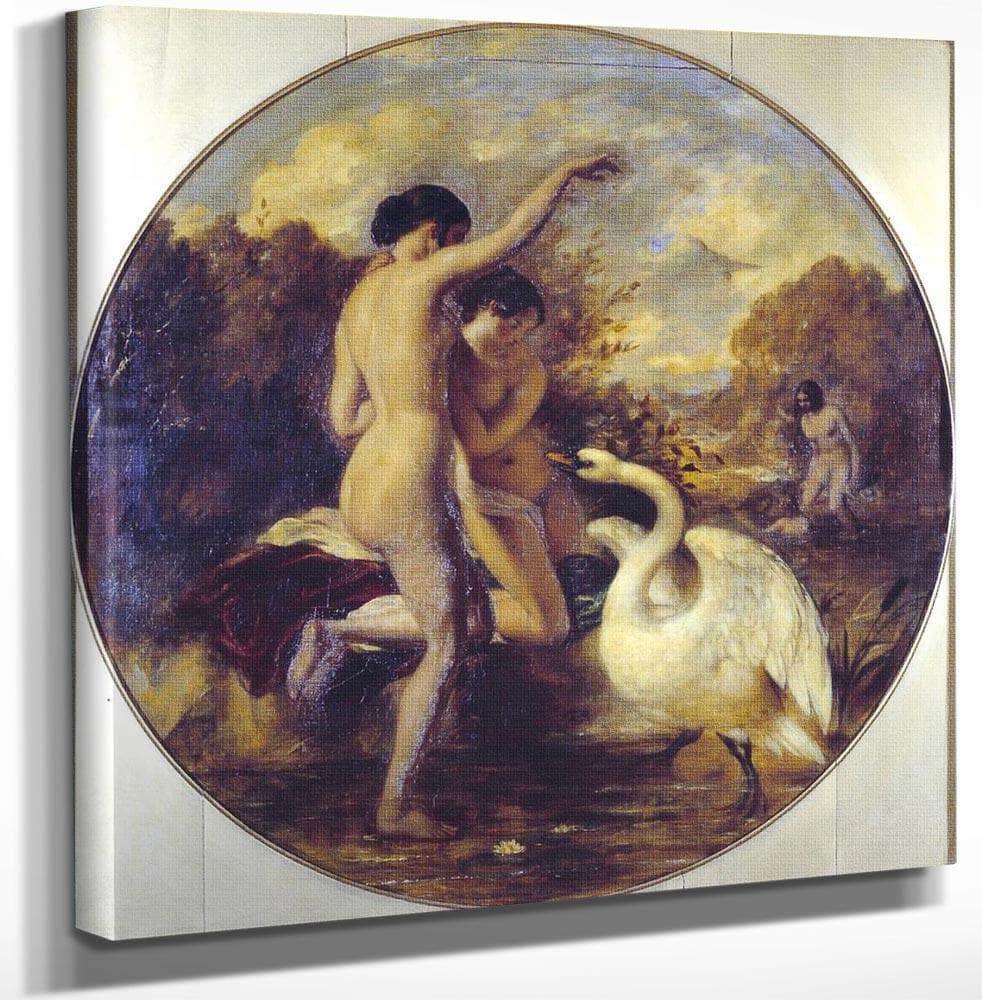 18" x 24" / Canvas Wrap Female Bathers Surprised By A Swan By William Etty Fine Art Print