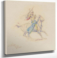 18" x 24" / Canvas Wrap Fighting Indian By Charles Marion Russell Fine Art Print