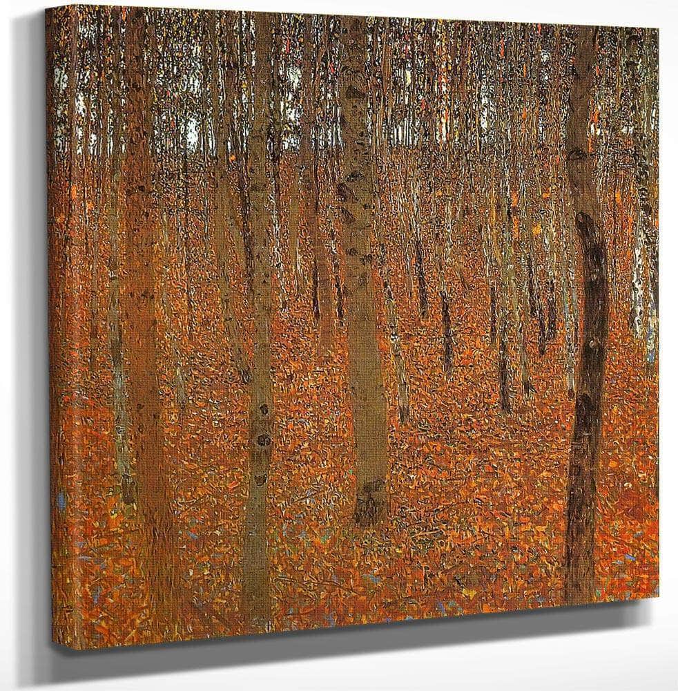 18" x 24" / Canvas Wrap Forest Of Beech Trees I By Gustav Klimt Fine Art Print