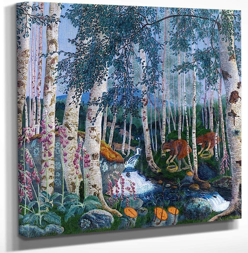 18" x 24" / Canvas Wrap Foxgloves By Nicolai Astrup Fine Art Print