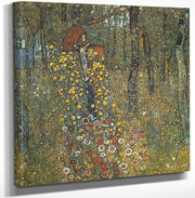18" x 24" / Canvas Wrap Garden With Crucifix By Gustav Klimt Fine Art Print