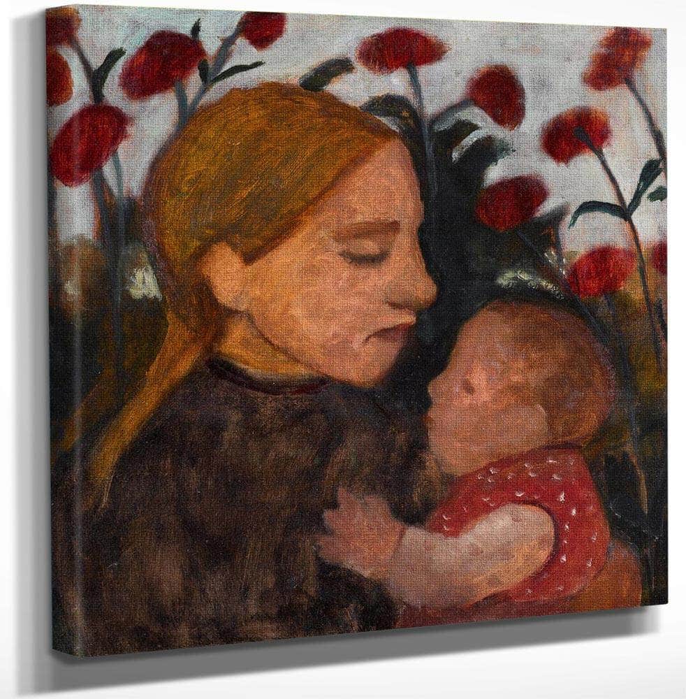 18" x 24" / Canvas Wrap Girl With Child By Paula Modersohn Becker Fine Art Print