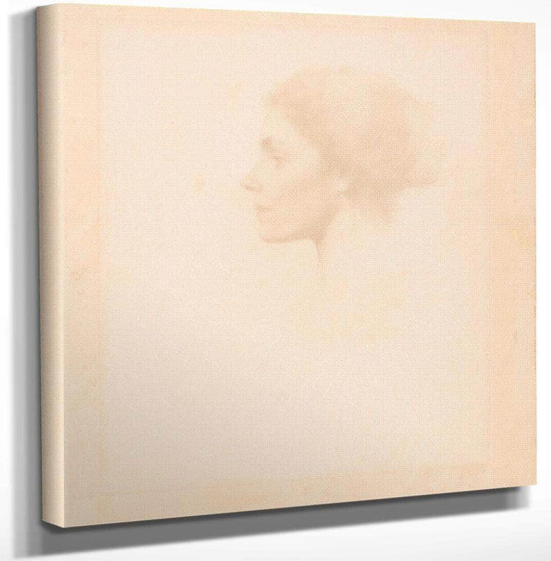 18" x 24" / Canvas Wrap Head Of A Girl By Thomas Wilmer Dewing Fine Art Print