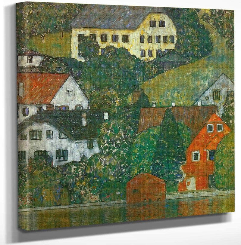 18" x 24" / Canvas Wrap Houses At Unterach On The Attersee By Gustav Klimt Fine Art Print