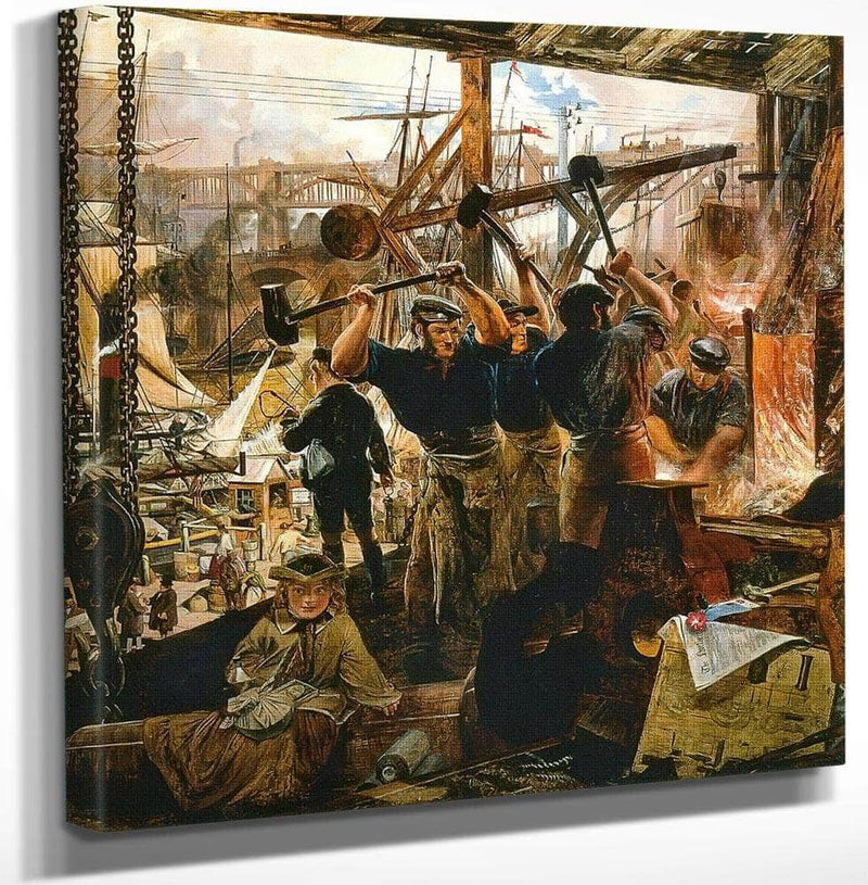 18" x 24" / Canvas Wrap Iron And Coal By William Bell Scott Fine Art Print