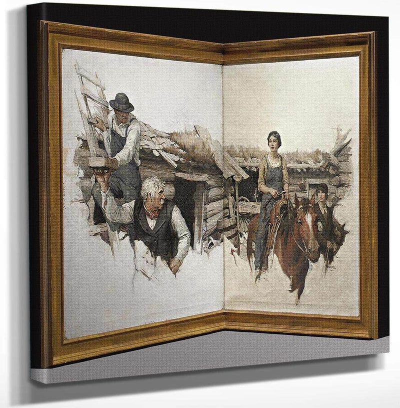 18" x 24" / Canvas Wrap Judith Sat Straight And Formidable In Her Saddle, Facing Caleb Coldly By William Henry Dethlef Koerner Fine Art Print