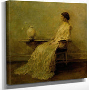 18" x 24" / Canvas Wrap Lady In White (No. 2) By Thomas Wilmer Dewing Fine Art Print