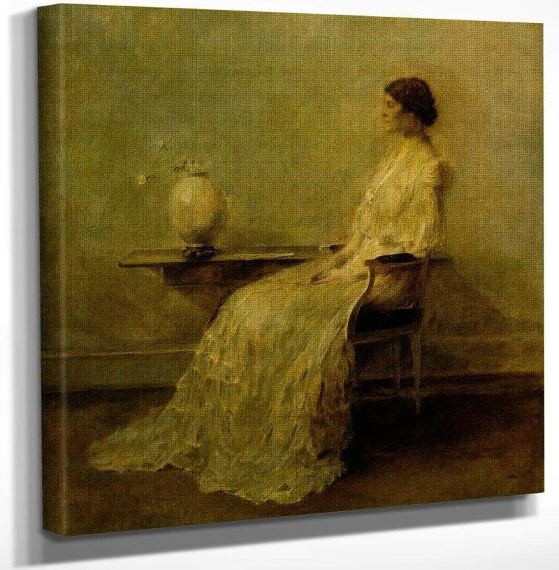18" x 24" / Canvas Wrap Lady In White (No. 2) By Thomas Wilmer Dewing Fine Art Print