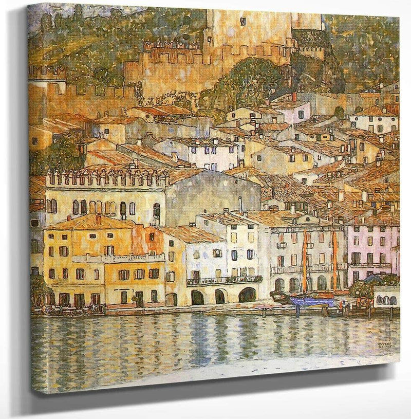 18" x 24" / Canvas Wrap Malcesine On Lake Garda By Gustav Klimt Fine Art Print