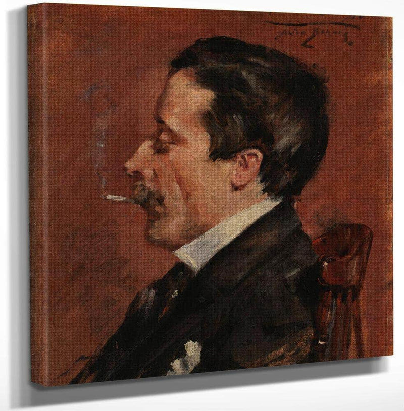 18" x 24" / Canvas Wrap Man With Cigarette By Alice Pike Barney Fine Art Print