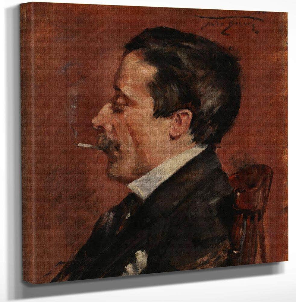 18" x 24" / Canvas Wrap Man With Cigarette By Alice Pike Barney Fine Art Print