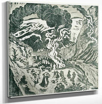18" x 24" / Canvas Wrap Midsummer Eve Bonfire (Woodcut) By Nicolai Astrup Fine Art Print