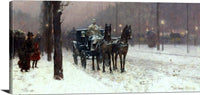 18" x 24" / Canvas Wrap Paris, Winter Day Painting Frederick Childe Hassam Canvas Art Fine Art Print