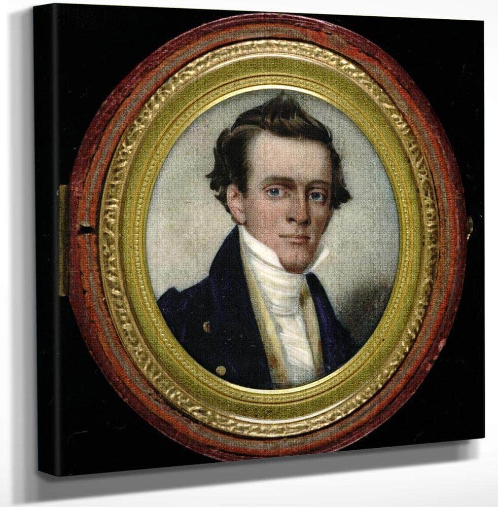 18" x 24" / Canvas Wrap Portrait Of A Gentleman By George Catlin Fine Art Print