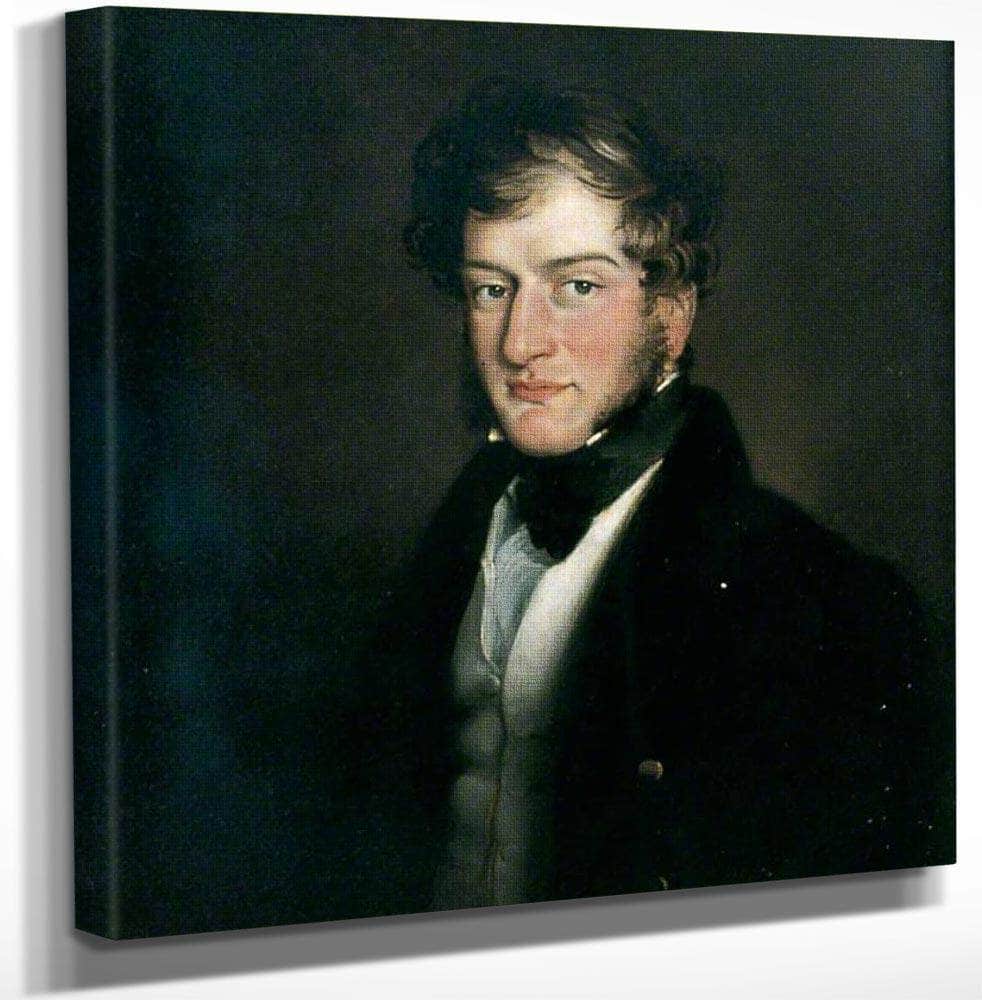 18" x 24" / Canvas Wrap Portrait Of A Gentleman By William Etty Fine Art Print
