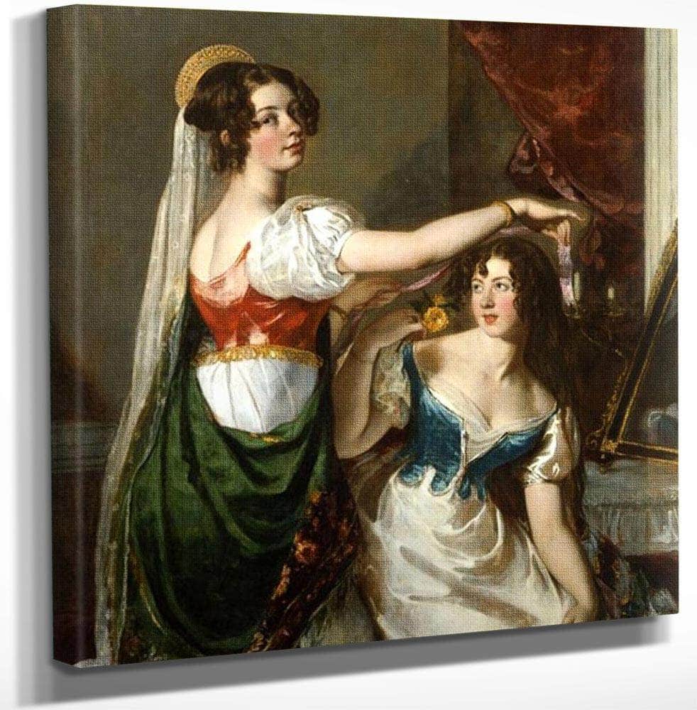 18" x 24" / Canvas Wrap Preparing For A Fancy Dress Ball(Also Known As Portrait Of Charlotte And Mary Williams Wynn) By William Etty Fine Art Print