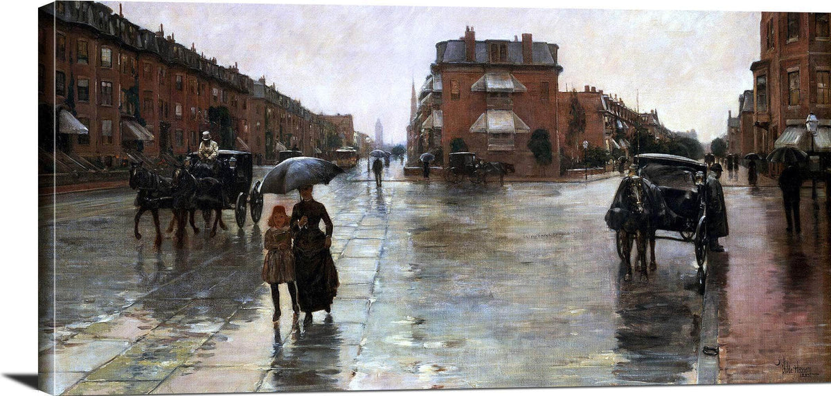 18" x 24" / Canvas Wrap Rainy Day, Boston Painting Frederick Childe Hassam Canvas Art Fine Art Print