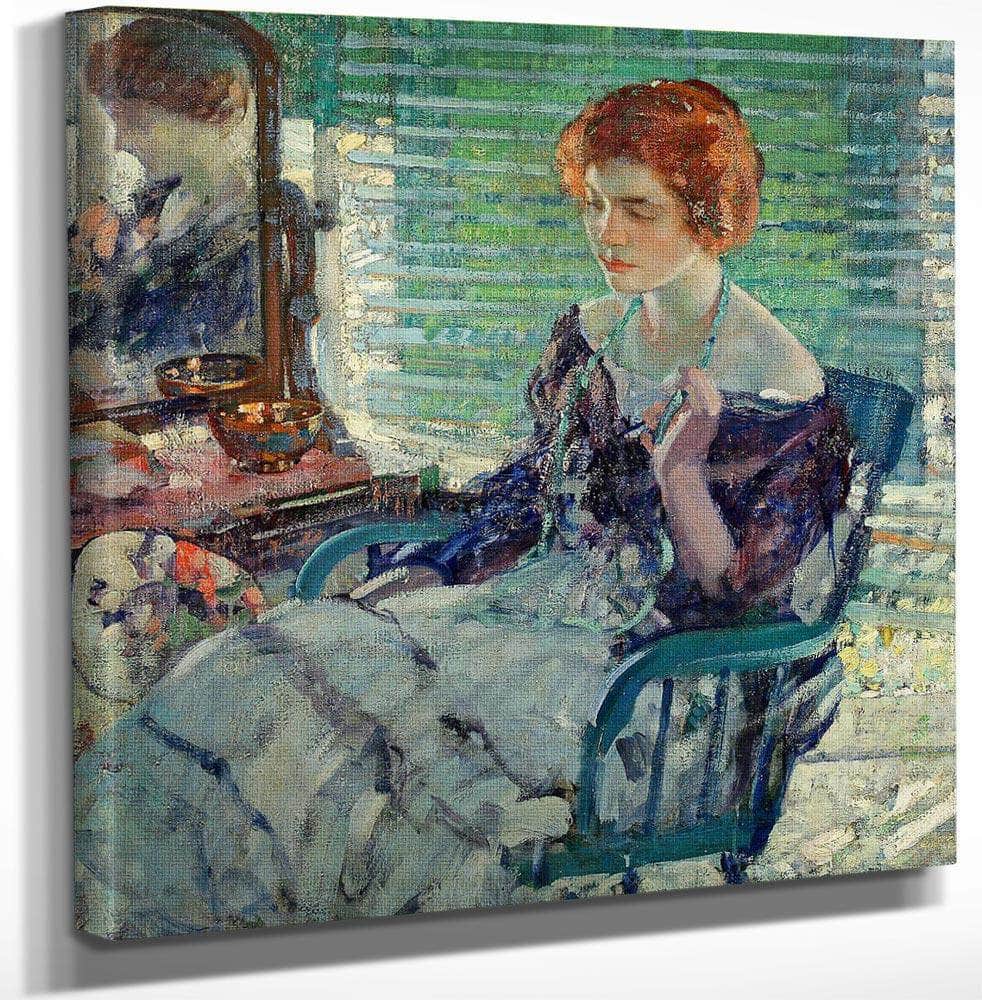 18" x 24" / Canvas Wrap Seated Lady With Red Hair By Richard Edward Miller Fine Art Print