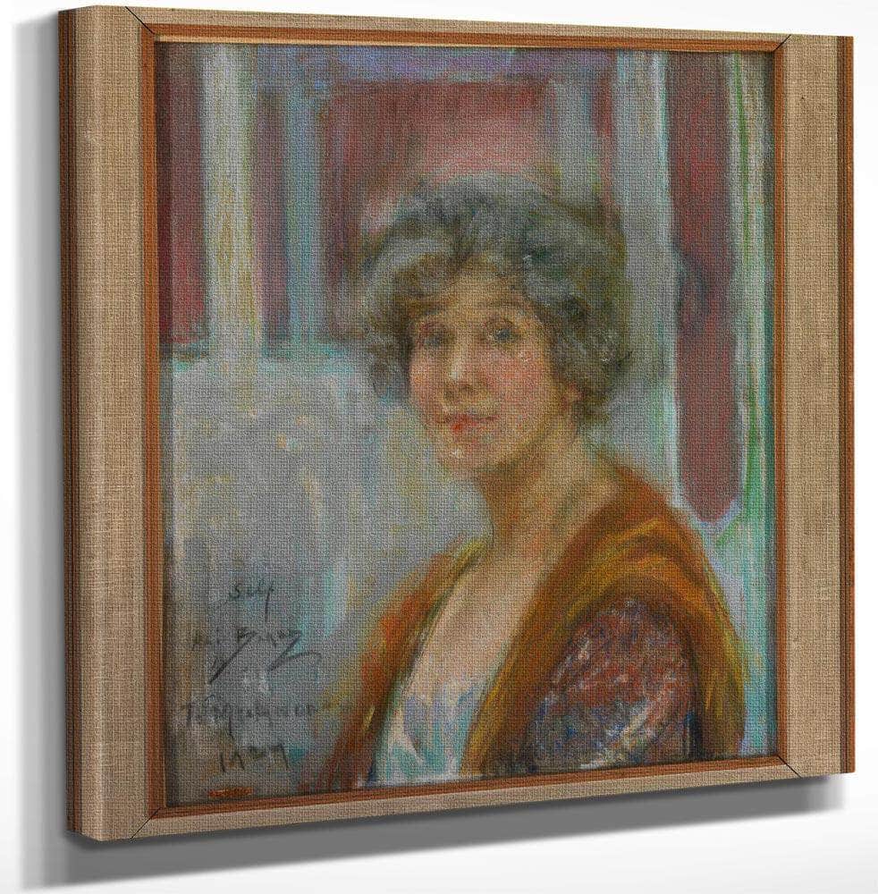 18" x 24" / Canvas Wrap Self Portrait In 1924 By Alice Pike Barney Fine Art Print