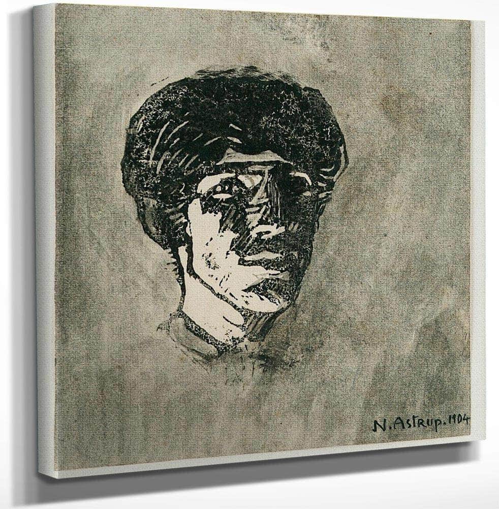 18" x 24" / Canvas Wrap Small Self Portrait By Nicolai Astrup Fine Art Print
