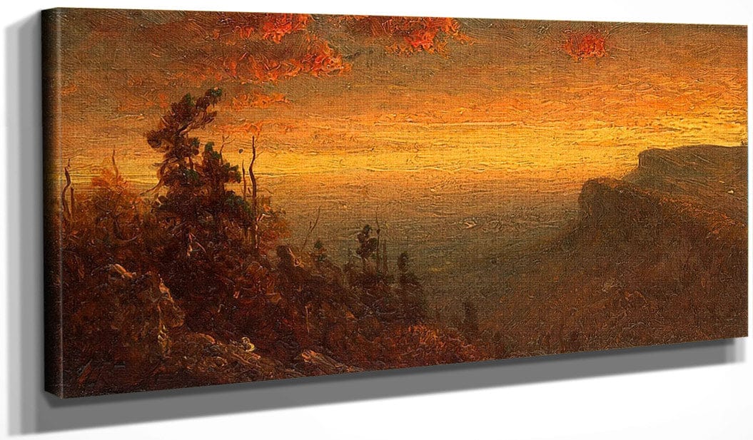 18" x 24" / Canvas Wrap Study For Twilight In The Shawangunk Mountains By Sanford Robinson Gifford Fine Art Print