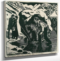 18" x 24" / Canvas Wrap The Chaplain And The Vicar's Daughter On The Ice By Nicolai Astrup Fine Art Print