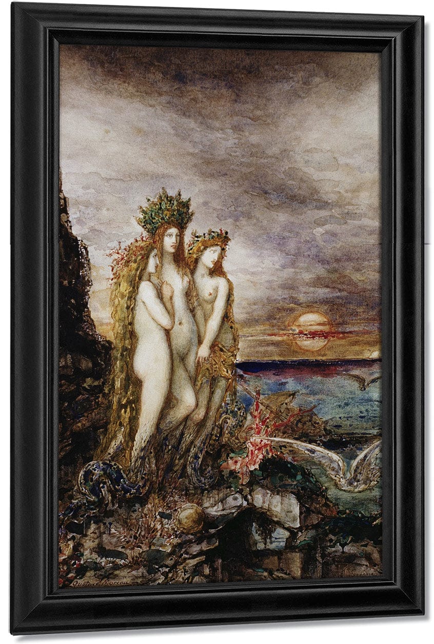 18" x 24" / Canvas Wrap The Sirens By Gustave Moreau Fine Art Print