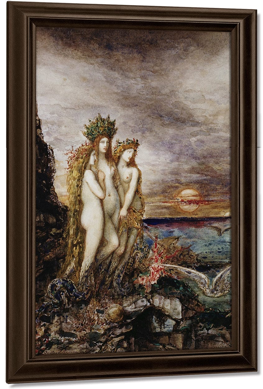 18" x 24" / Canvas Wrap The Sirens By Gustave Moreau Fine Art Print