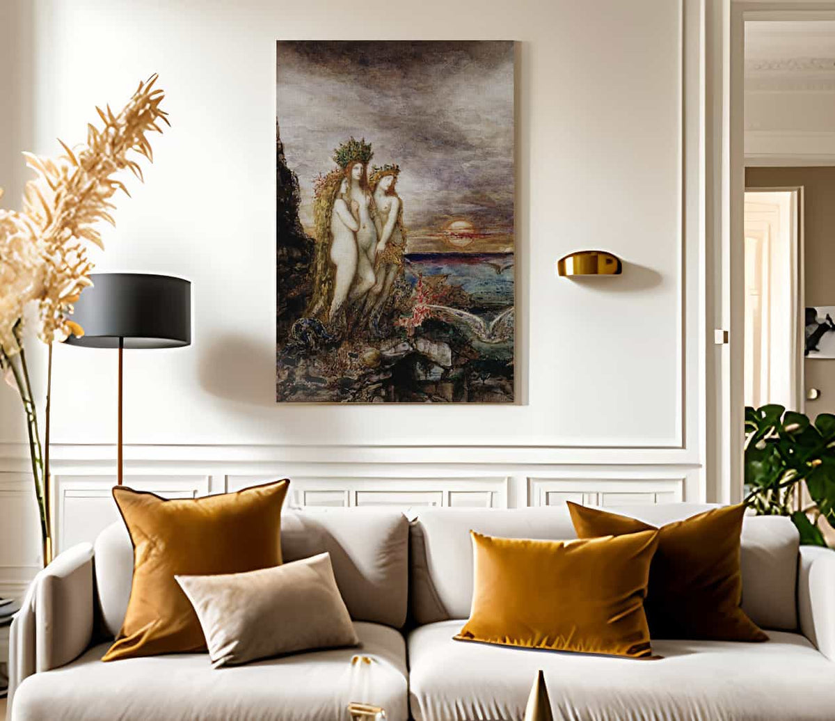 18" x 24" / Canvas Wrap The Sirens By Gustave Moreau Fine Art Print