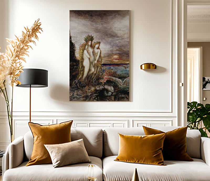 18" x 24" / Canvas Wrap The Sirens By Gustave Moreau Fine Art Print
