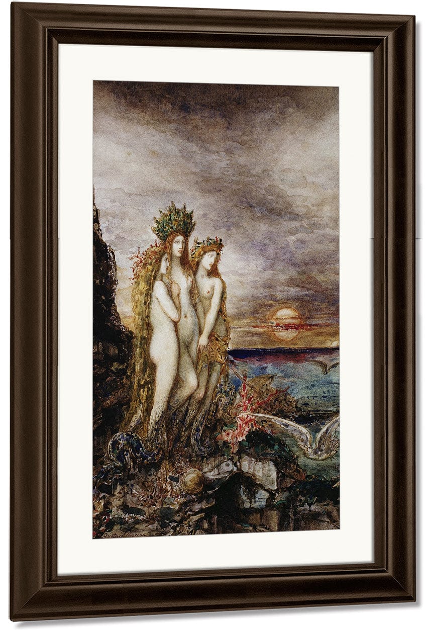 18" x 24" / Canvas Wrap The Sirens By Gustave Moreau Fine Art Print