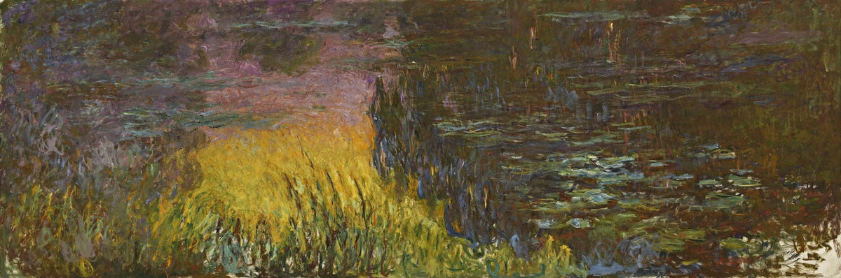 18" x 24" / Canvas Wrap The Water Lilies Setting Sun Painting Claude Monet Canvas Art Fine Art Print