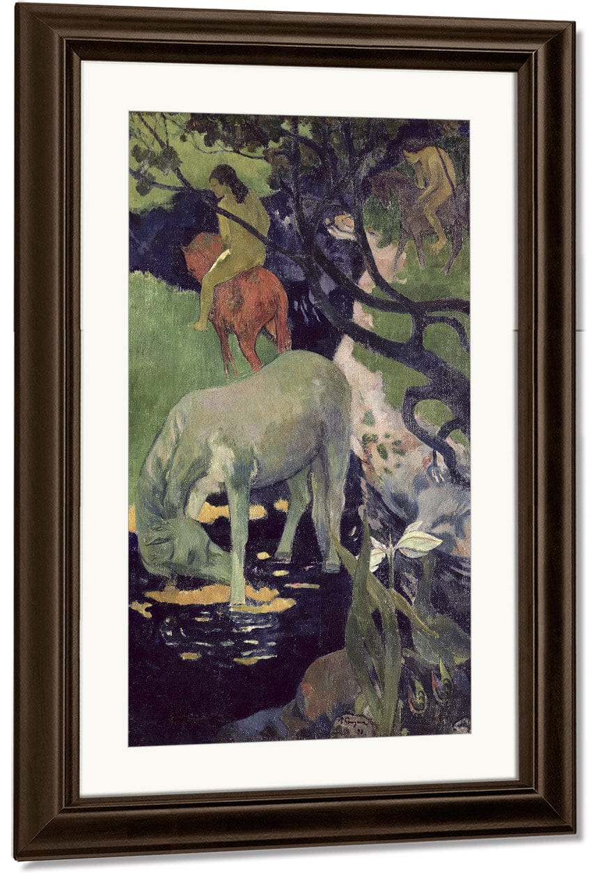18" x 24" / Canvas Wrap The White Horse By Eugene Henri Paul Gauguin Fine Art Print