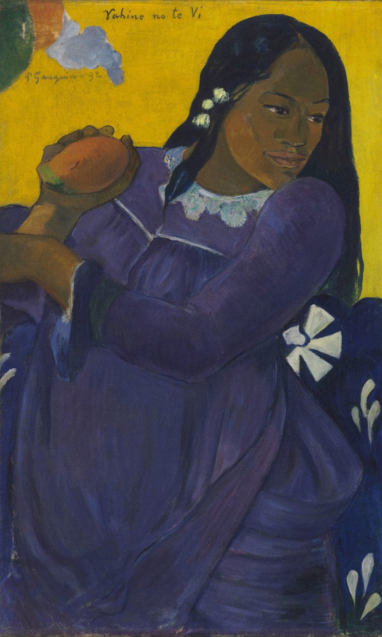 18" x 24" / Canvas Wrap Vahine No Te Vi (Woman Of The Mango) By Eugene Henri Paul Gauguin Fine Art Print