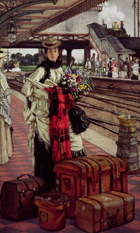 18" x 24" / Canvas Wrap Waiting At The Station, Willesden Junction By James Tissot Fine Art Print