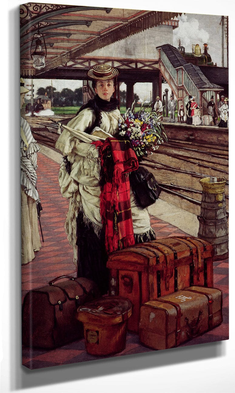 18" x 24" / Canvas Wrap Waiting At The Station, Willesden Junction By James Tissot Fine Art Print