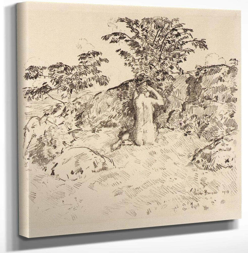 18" x 24" / Canvas Wrap Wild Cherry Tree By Childe Hassam Fine Art Print