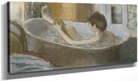 18" x 24" / Canvas Wrap Woman In Her Bath, Sponging Her Leg By Edgar Degas Fine Art Print
