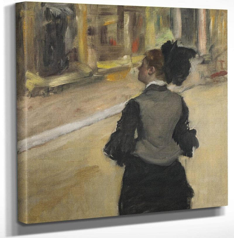 18" x 24" / Canvas Wrap Woman Viewed From Behind (Visit To A Museum) By Edgar Degas Fine Art Print