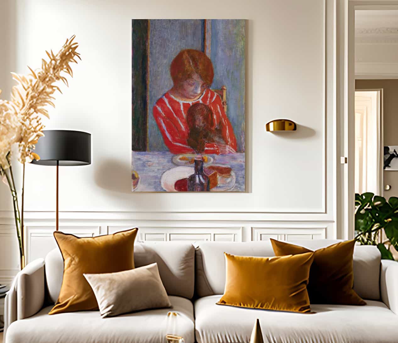 18" x 24" / Canvas Wrap Woman With Dog By Pierre Bonnard Fine Art Print