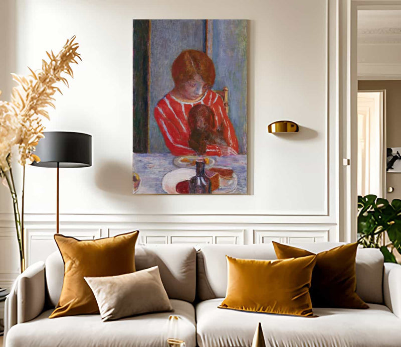 18" x 24" / Canvas Wrap Woman With Dog By Pierre Bonnard Fine Art Print