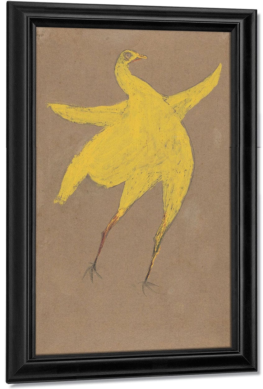 18" x 24" / Canvas Wrap Yellow Chicken By Bill Traylor Fine Art Print