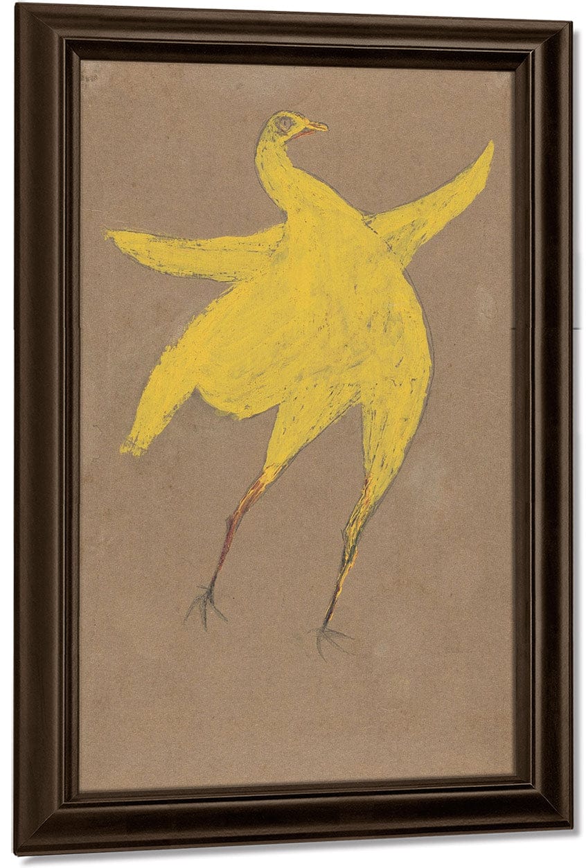 18" x 24" / Canvas Wrap Yellow Chicken By Bill Traylor Fine Art Print