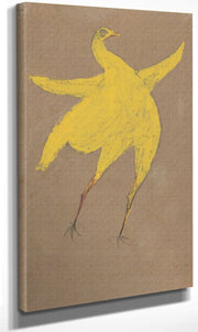 18" x 24" / Canvas Wrap Yellow Chicken By Bill Traylor Fine Art Print