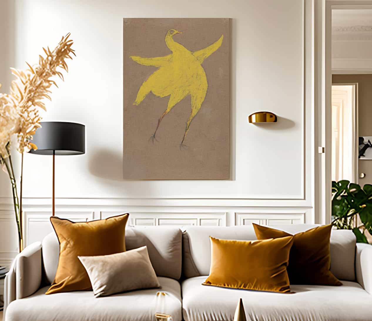 18" x 24" / Canvas Wrap Yellow Chicken By Bill Traylor Fine Art Print