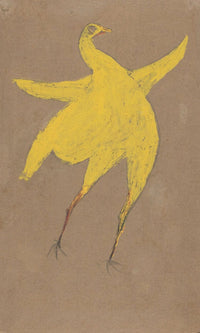 18" x 24" / Canvas Wrap Yellow Chicken By Bill Traylor Fine Art Print