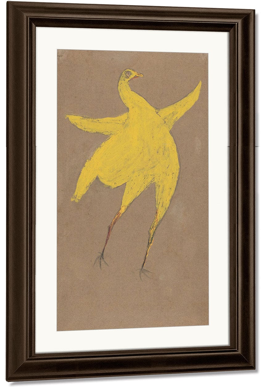 18" x 24" / Canvas Wrap Yellow Chicken By Bill Traylor Fine Art Print